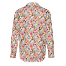 Load image into Gallery viewer, Blooming Florals and Playful Corgis Women&#39;s Shirt-8
