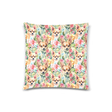 Load image into Gallery viewer, Blooming Mischief Fawn Chihuahuas Floral Splendor Throw Pillow Covers-Cushion Cover-Chihuahua, Home Decor, Pillows-Maximum Chihuahuas-3