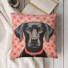 Load image into Gallery viewer, Blossom Watch Black Labrador Plush Pillow Case-Cushion Cover-Black Labrador, Dog Dad Gifts, Dog Mom Gifts, Home Decor, Pillows-4