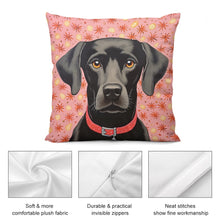 Load image into Gallery viewer, Blossom Watch Black Labrador Plush Pillow Case-Cushion Cover-Black Labrador, Dog Dad Gifts, Dog Mom Gifts, Home Decor, Pillows-5