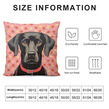 Load image into Gallery viewer, Blossom Watch Black Labrador Plush Pillow Case-Cushion Cover-Black Labrador, Dog Dad Gifts, Dog Mom Gifts, Home Decor, Pillows-6