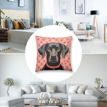 Load image into Gallery viewer, Blossom Watch Black Labrador Plush Pillow Case-Cushion Cover-Black Labrador, Dog Dad Gifts, Dog Mom Gifts, Home Decor, Pillows-8