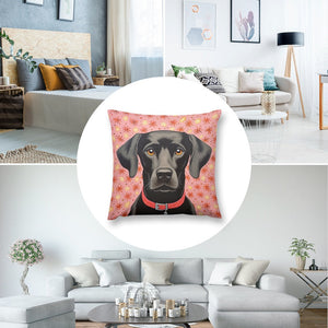 Blossom Watch Black Labrador Plush Pillow Case-Cushion Cover-Black Labrador, Dog Dad Gifts, Dog Mom Gifts, Home Decor, Pillows-8
