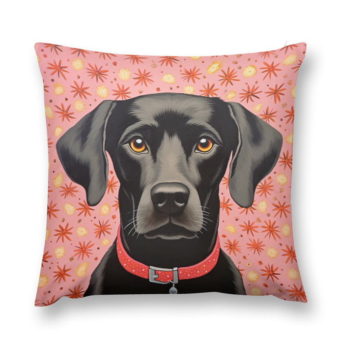 Blossom Watch Black Labrador Plush Pillow Case-Cushion Cover-Black Labrador, Dog Dad Gifts, Dog Mom Gifts, Home Decor, Pillows-12 
