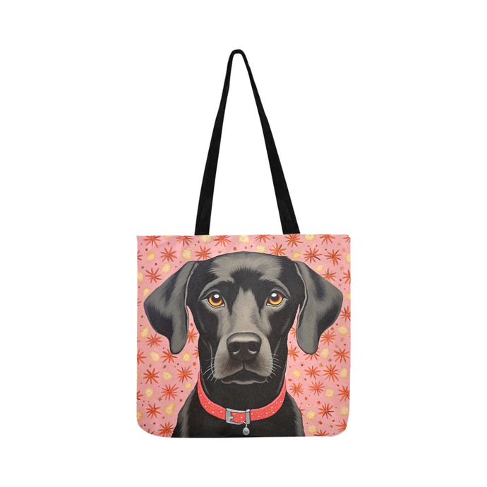 Blossom Watch Black Labrador Special Lightweight Shopping Tote Bag-White-ONESIZE-1