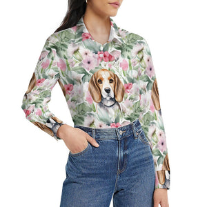 Blossoming Beauty Beagles Women's Shirt-2