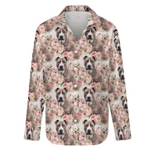Load image into Gallery viewer, Blossoming Floral Embrace Black Pit Bull Women&#39;s Shirt - 2 Designs-Apparel-Apparel, Pit Bull, Shirt-S-White-1