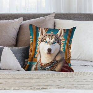 Blue-Eyed Majesty Siberian Husky Plush Pillow Case-Cushion Cover-Dog Dad Gifts, Dog Mom Gifts, Home Decor, Pillows, Siberian Husky-2