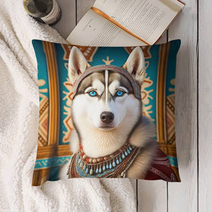 Blue-Eyed Majesty Siberian Husky Plush Pillow Case-Cushion Cover-Dog Dad Gifts, Dog Mom Gifts, Home Decor, Pillows, Siberian Husky-4