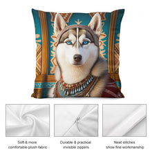 Load image into Gallery viewer, Blue-Eyed Majesty Siberian Husky Plush Pillow Case-Cushion Cover-Dog Dad Gifts, Dog Mom Gifts, Home Decor, Pillows, Siberian Husky-5