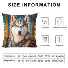 Load image into Gallery viewer, Blue-Eyed Majesty Siberian Husky Plush Pillow Case-Cushion Cover-Dog Dad Gifts, Dog Mom Gifts, Home Decor, Pillows, Siberian Husky-6