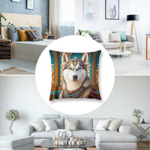 Load image into Gallery viewer, Blue-Eyed Majesty Siberian Husky Plush Pillow Case-Cushion Cover-Dog Dad Gifts, Dog Mom Gifts, Home Decor, Pillows, Siberian Husky-8