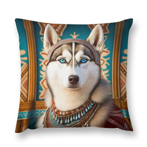 Blue-Eyed Majesty Siberian Husky Plush Pillow Case-Cushion Cover-Dog Dad Gifts, Dog Mom Gifts, Home Decor, Pillows, Siberian Husky-12 "×12 "-1