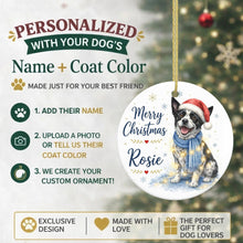 Load image into Gallery viewer, Blue Heeler Christmas Ornament - Cozy Winter Pet Portrait Design - Personalize with Photo and Name-Christmas Ornament-Christmas,Christmas Ornament,Personalize Artwork-2