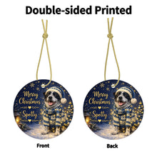 Load image into Gallery viewer, Blue Heeler Christmas Ornament - Cozy Winter Pet Portrait Design - Personalize with Photo and Name-Christmas Ornament-Blue Heeler,Christmas,Christmas Ornament,Personalize Artwork-4