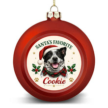 Load image into Gallery viewer, Blue Heeler Ornament - Classic Red Round Shape - Santa's Favourite Design - Personalized with Photo and Name-Christmas Ornament-Blue Heeler,Christmas,Christmas Ornament,Personalize Artwork-4