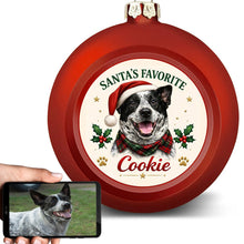 Load image into Gallery viewer, Blue Heeler Ornament - Classic Red Round Shape - Santa's Favourite Design - Personalized with Photo and Name-Christmas Ornament-Blue Heeler,Christmas,Christmas Ornament,Personalize Artwork-1