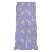 Load image into Gallery viewer, Blue Heeler Pajama Pants for Women - Ruffle Hem Design - Watercolor Elegance Australian Blue Heeler-Pajamas-Apparel,Blue Heeler,Dog Mom Gifts,Pajamas-15