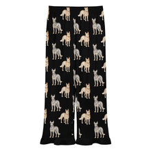 Load image into Gallery viewer, Blue Heeler Pajama Pants for Women - Ruffle Hem Design - Watercolor Elegance Australian Blue Heeler-Pajamas-Apparel,Blue Heeler,Dog Mom Gifts,Pajamas-19