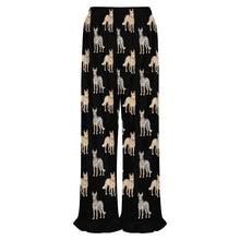 Load image into Gallery viewer, Blue Heeler Pajama Pants for Women - Ruffle Hem Design - Watercolor Elegance Australian Blue Heeler-Pajamas-Apparel,Blue Heeler,Dog Mom Gifts,Pajamas-20
