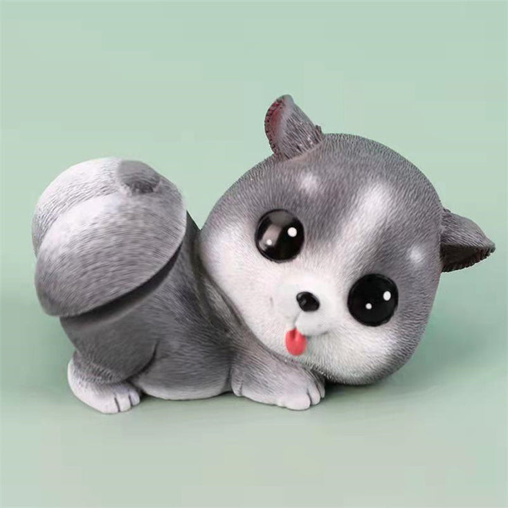 Image of a Siberian Husky bobblehead for car in the cutest bobble-butt Husky design