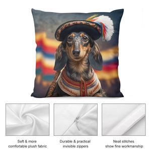 Bohemian Rhapsody Black Tan Dachshund Plush Pillow Case-Dachshund, Dog Dad Gifts, Dog Mom Gifts, Home Decor, Pillows-8