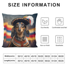 Load image into Gallery viewer, Bohemian Rhapsody Black Tan Dachshund Plush Pillow Case-Dachshund, Dog Dad Gifts, Dog Mom Gifts, Home Decor, Pillows-12 &quot;×12 &quot;-White-1