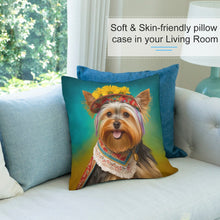 Load image into Gallery viewer, Bohemian Rhapsody Yorkie Plush Pillow Case-Cushion Cover-Dog Dad Gifts, Dog Mom Gifts, Home Decor, Pillows, Yorkshire Terrier-4