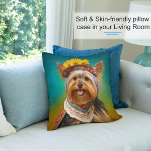 Bohemian Rhapsody Yorkie Plush Pillow Case-Cushion Cover-Dog Dad Gifts, Dog Mom Gifts, Home Decor, Pillows, Yorkshire Terrier-4