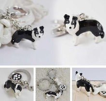 Load image into Gallery viewer, Border Collie Love 3D Metal Keychain-Key Chain-Accessories, Border Collie, Dogs, Keychain-3