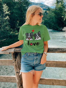 My Border Collie My Biggest Love Women's Cotton T-Shirt - 4 Colors-Apparel-Apparel, Border Collie, Shirt, T Shirt-Green-S-4