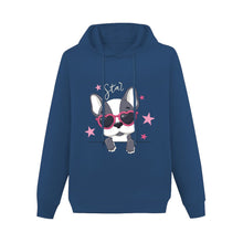 Load image into Gallery viewer, Born to Be a Star Boston Terrier Women&#39;s Cotton Fleece Hoodie Sweatshirt-Apparel-Apparel, Boston Terrier, Hoodie, Sweatshirt-Navy Blue-XS-2