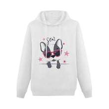 Load image into Gallery viewer, Born to Be a Star Boston Terrier Women&#39;s Cotton Fleece Hoodie Sweatshirt-Apparel-Apparel, Boston Terrier, Hoodie, Sweatshirt-White-XS-4