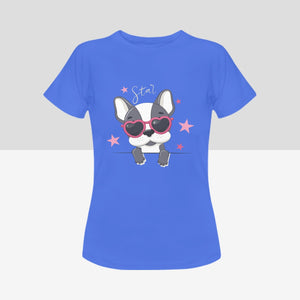 Born to Be a Star Boston Terrier Women's Cotton T-Shirts - 5 Colors-Apparel-Apparel, Boston Terrier, Shirt, T Shirt-10