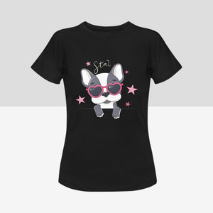 Born to Be a Star Boston Terrier Women's Cotton T-Shirts - 5 Colors-Apparel-Apparel, Boston Terrier, Shirt, T Shirt-6