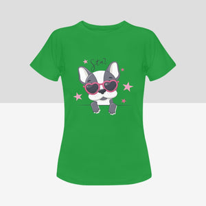 Born to Be a Star Boston Terrier Women's Cotton T-Shirts - 5 Colors-Apparel-Apparel, Boston Terrier, Shirt, T Shirt-9