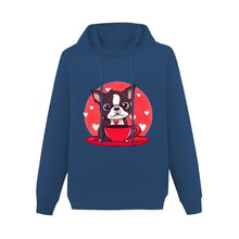 Load image into Gallery viewer, Boston Terrier and Coffee Love Women&#39;s Cotton Fleece Hoodie Sweatshirt-Apparel-Apparel, Boston Terrier, Hoodie, Sweatshirt-Navy Blue-XS-4
