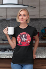 Load image into Gallery viewer, Boston Terrier and Coffee Love Women&#39;s Cotton T-Shirts - 5 Colors-Apparel-Apparel, Boston Terrier, Shirt, T Shirt-Black-Small-2