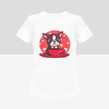 Load image into Gallery viewer, Boston Terrier and Coffee Love Women&#39;s Cotton T-Shirts - 5 Colors-Apparel-Apparel, Boston Terrier, Shirt, T Shirt-6