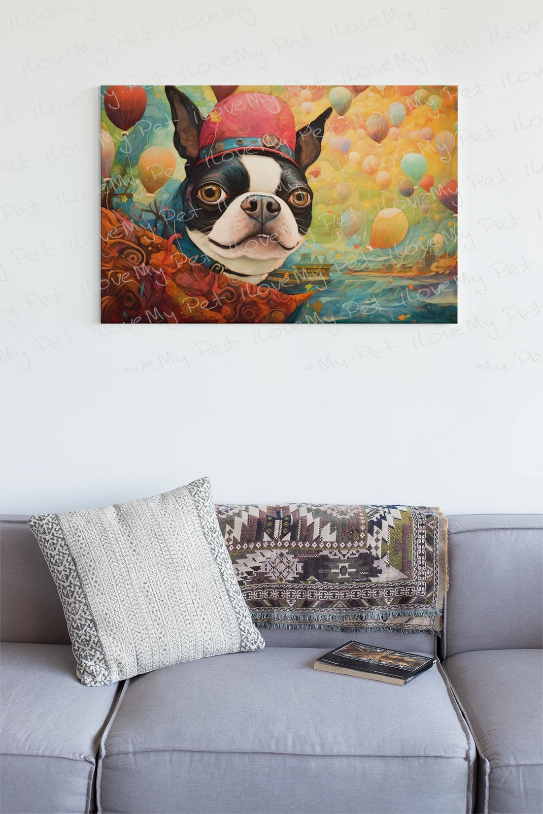 Boston Terrier Balloonist Wall Art Poster-Art-Boston Terrier, Dog Art, Home Decor, Poster-5