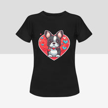 Load image into Gallery viewer, Boston Terrier Boy and Girl Love Women&#39;s Cotton T-Shirts - 2 Designs - 5 Colors-Apparel-Apparel, Boston Terrier, Shirt, T Shirt-4