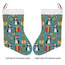 Load image into Gallery viewer, Boston Terrier Christmas Cheer Christmas Stocking-Christmas Ornament-Boston Terrier, Christmas, Home Decor-26X42CM-White-3