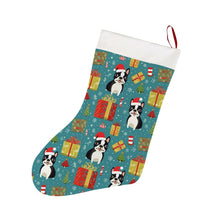 Load image into Gallery viewer, Boston Terrier Christmas Cheer Christmas Stocking-Christmas Ornament-Boston Terrier, Christmas, Home Decor-26X42CM-White-1