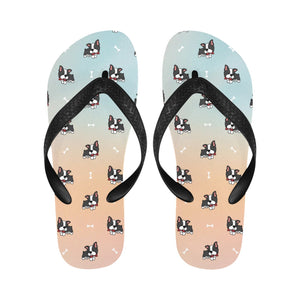 Boston Terrier Daydreams Unisex Flip Flop Slippers - 5 Colors-Footwear-Accessories, Boston Terrier, Slippers-Peach Horizon (soft orange to peach)-S-2