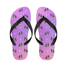 Load image into Gallery viewer, Boston Terrier Daydreams Unisex Flip Flop Slippers - 5 Colors-Footwear-Accessories, Boston Terrier, Slippers-Vibrant Fuchsia Flow (magenta to purple)-S-4