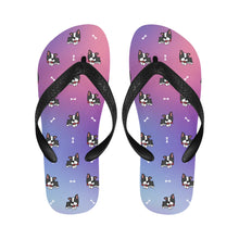 Load image into Gallery viewer, Boston Terrier Daydreams Unisex Flip Flop Slippers - 5 Colors-Footwear-Accessories, Boston Terrier, Slippers-Midnight Blush (deep purple to pink)-S-5