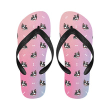 Load image into Gallery viewer, Boston Terrier Daydreams Unisex Flip Flop Slippers - 5 Colors-Footwear-Accessories, Boston Terrier, Slippers-Magenta Melt (pink to light magenta)-S-1