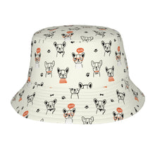 Load image into Gallery viewer, Boston Terrier Doodles Bucket Hat-Hats &amp; Caps-Ivory White-One Size-33