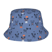 Load image into Gallery viewer, Boston Terrier Doodles Bucket Hat-Hats &amp; Caps-Slate Blue-One Size-41