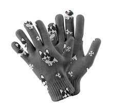 Load image into Gallery viewer, Boston Terrier Fun Touch Screen Gloves-Accessories-Accessories, Boston Terrier, Dog Dad Gifts, Dog Mom Gifts, Gloves-Gray-4